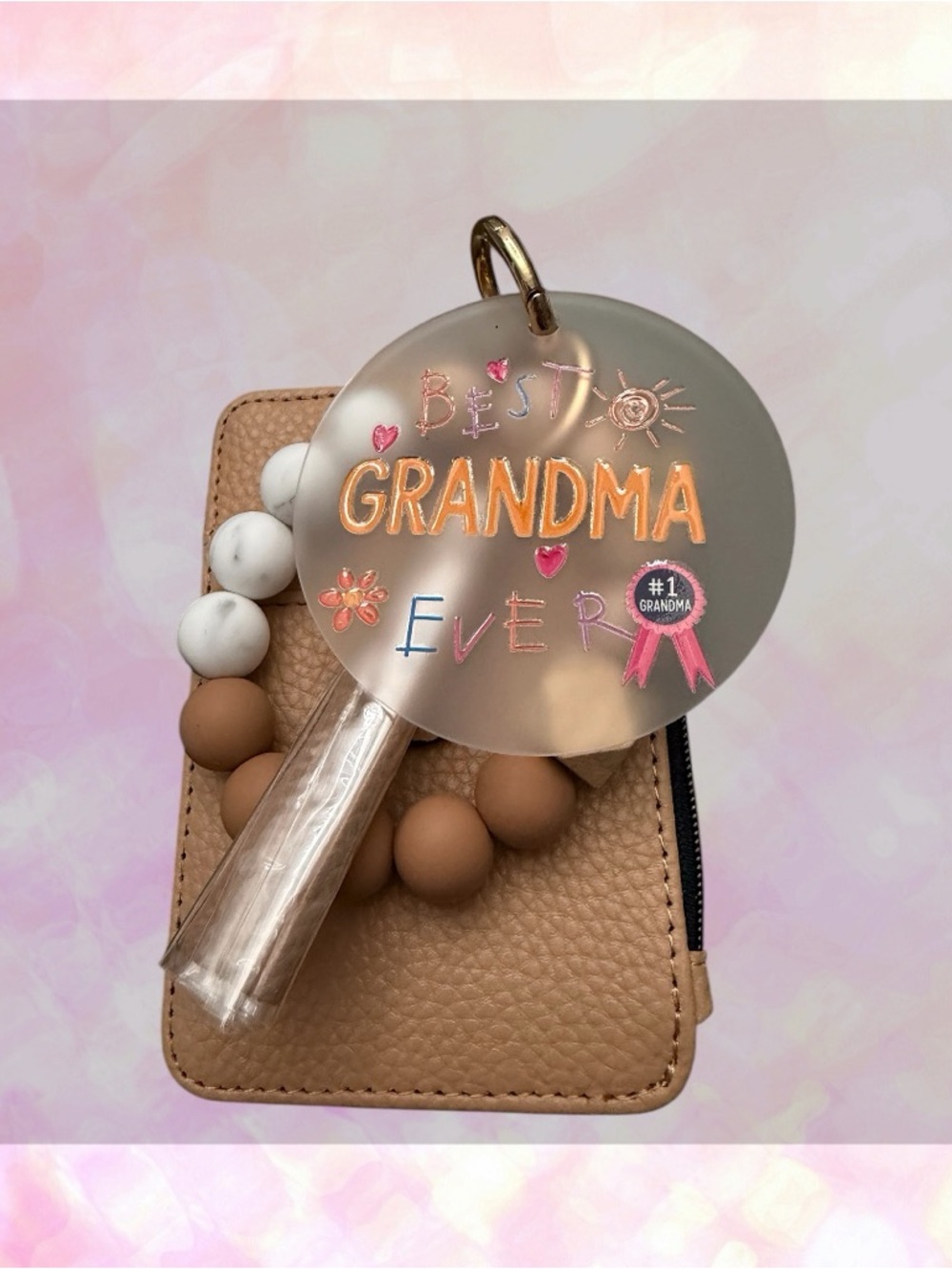 🦄 Urban Unicorn “Best Grandma Ever” Beaded Wristlet Keychain | Custom